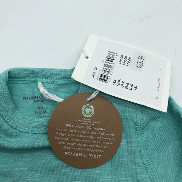 Polarn O. Pyret Organic Cotton Baby Shirt With Animal Prints 1-2 Months - Picture 3 of 6